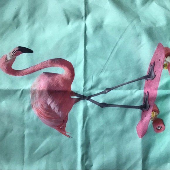 Flamingo on Skateboard Pillow Case - Picture 5 of 6